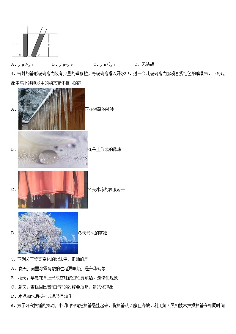 江苏省盐城射阳县联考2023-2024学年物理八上期末统考模拟试题含答案02