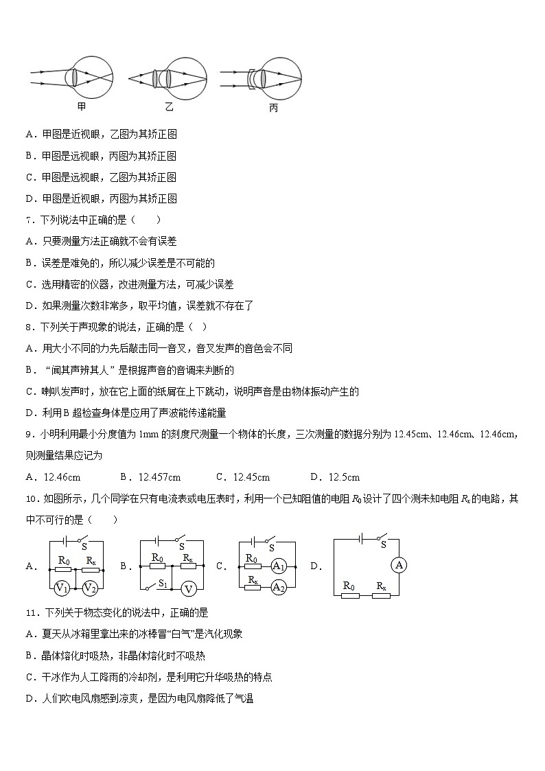 江苏省苏州市葛江中学2023-2024学年物理八年级第一学期期末教学质量检测试题含答案第2页