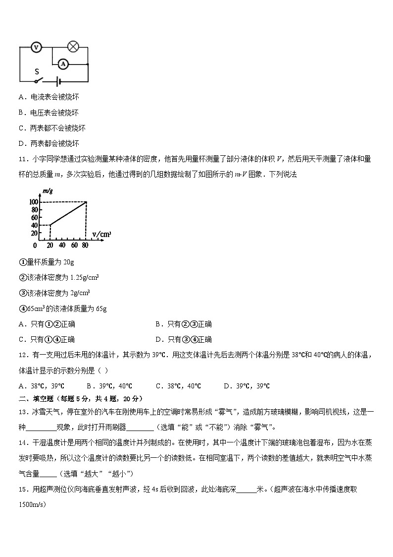 江西省上饶市广丰区2023-2024学年物理八上期末复习检测试题含答案第3页