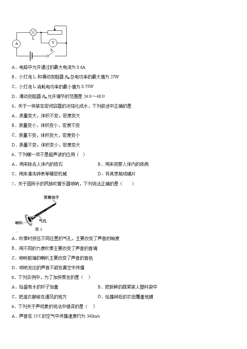 江西省临川二中学、崇仁二中学2023-2024学年八上物理期末复习检测试题含答案第2页