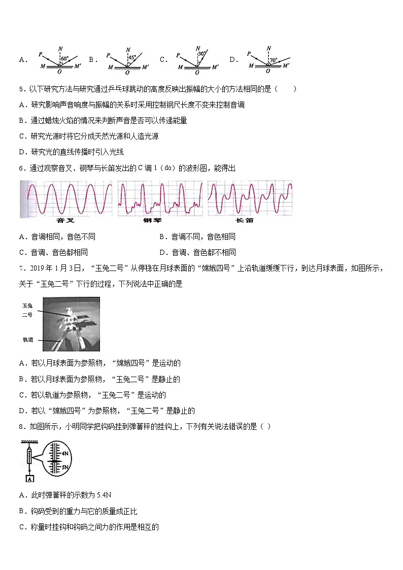 江西科技学院附属中学2023-2024学年物理八年级第一学期期末综合测试试题含答案02