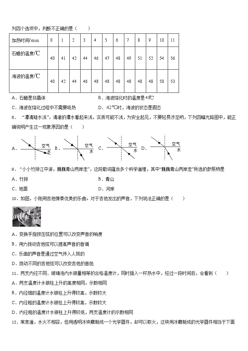 江西省赣州市南康区唐西片区2023-2024学年八上物理期末质量跟踪监视模拟试题含答案03