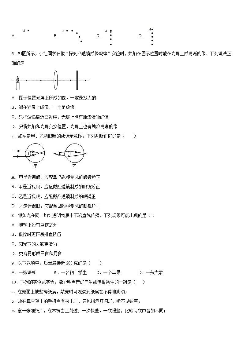 江西省金溪县2023-2024学年物理八年级第一学期期末复习检测试题含答案第2页