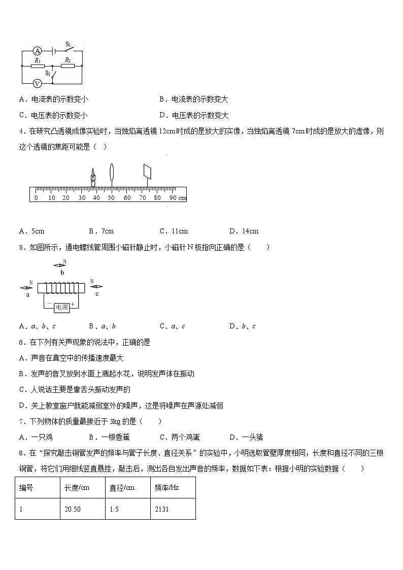 江西省南昌县2023-2024学年八年级物理第一学期期末经典试题含答案02