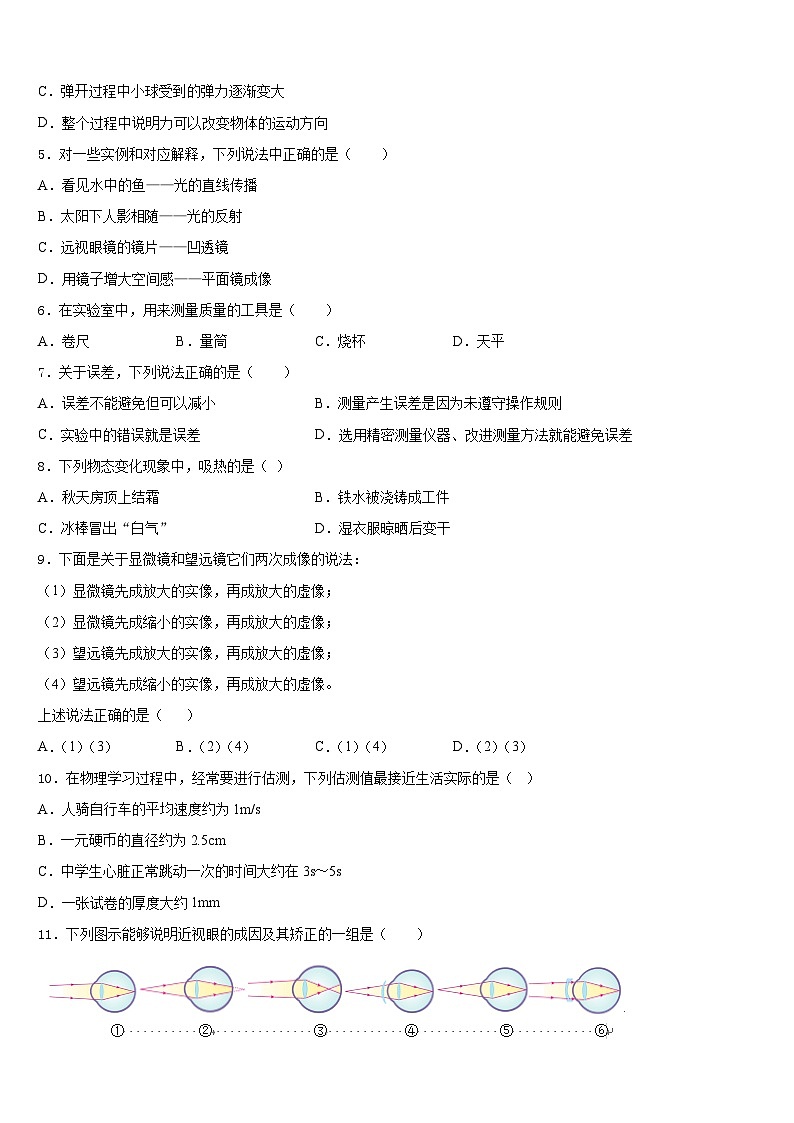 河北省沧州任丘市2023-2024学年八上物理期末质量跟踪监视模拟试题含答案02