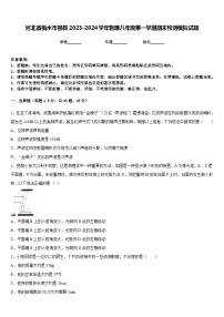 河北省衡水市景县2023-2024学年物理八年级第一学期期末检测模拟试题含答案