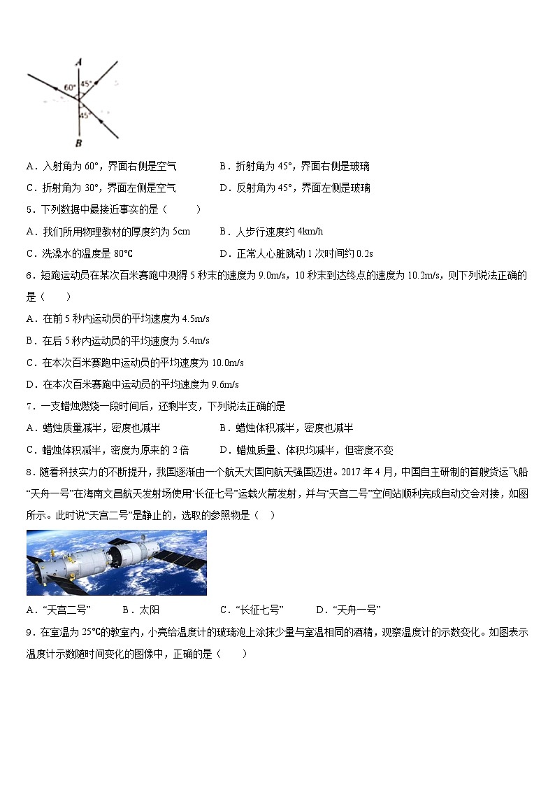 河北省石家庄桥西区2023-2024学年八年级物理第一学期期末检测模拟试题含答案02