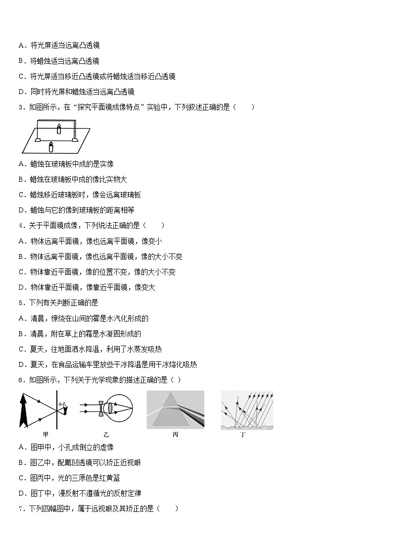 河北省石家庄市高邑县2023-2024学年八年级物理第一学期期末达标检测模拟试题含答案02