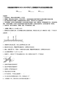 河南省南召县联考2023-2024学年八上物理期末学业质量监测模拟试题含答案