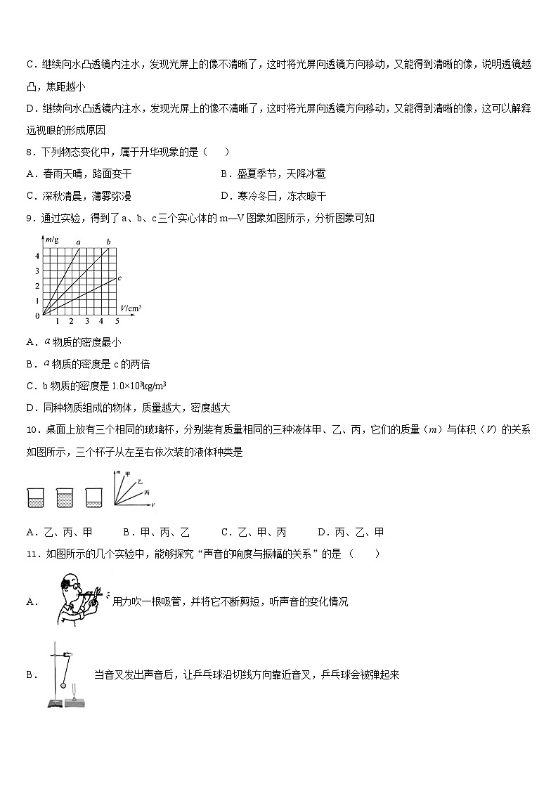 河南省安阳市安阳县2023-2024学年物理八年级第一学期期末调研模拟试题含答案03
