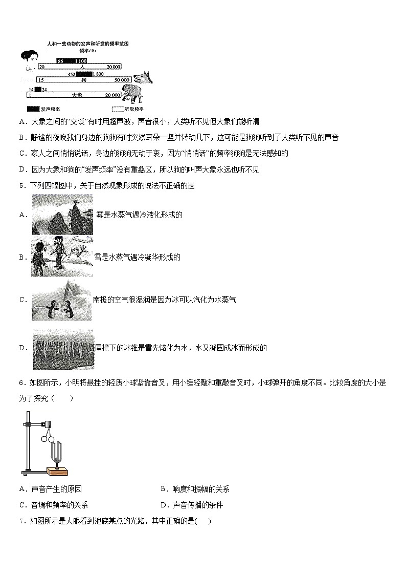 河南省南阳市第十三中学2023-2024学年物理八年级第一学期期末经典试题含答案02