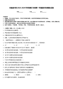 河南省叶县2023-2024学年物理八年级第一学期期末检测模拟试题含答案