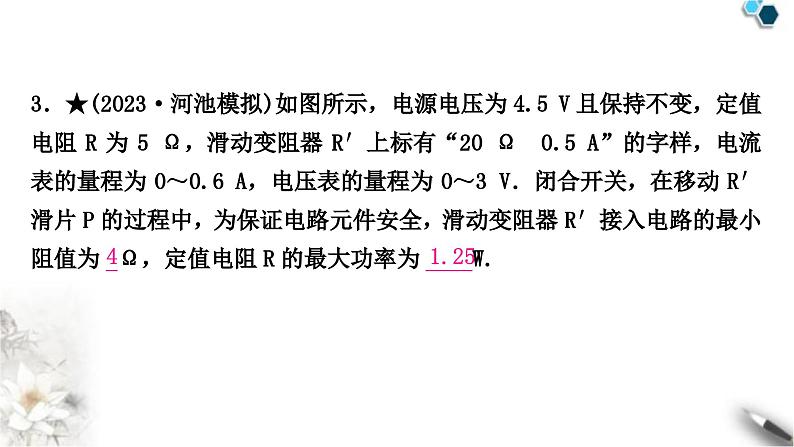 中考物理复习电学主题整合8极值、范围类计算课件04