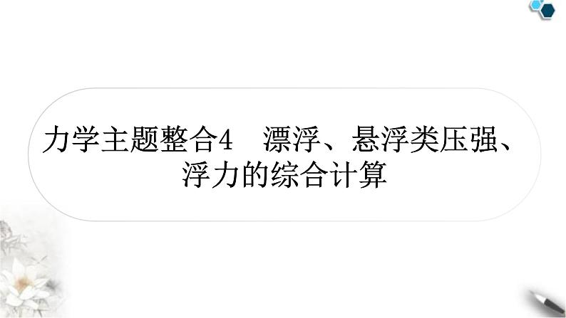 中考物理复习力学主题整合4漂浮、悬浮类压强、浮力的综合计算课件第1页