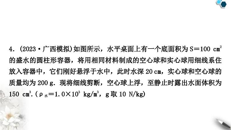 中考物理复习力学主题整合4漂浮、悬浮类压强、浮力的综合计算课件第5页