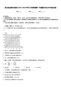 四川省成都市武侯区2023-2024学年八年级物理第一学期期末学业水平测试试题含答案