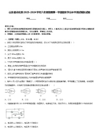 山东省沾化县2023-2024学年八年级物理第一学期期末学业水平测试模拟试题含答案