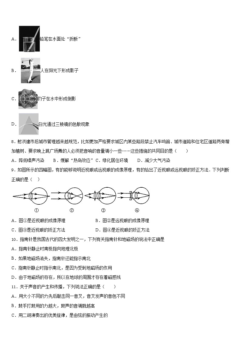 江苏省南通市海安市2023-2024学年八上物理期末学业水平测试模拟试题含答案03