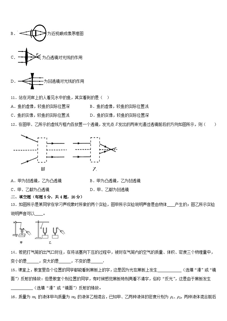 江苏省盐城市中学2023-2024学年物理八上期末学业水平测试试题含答案03