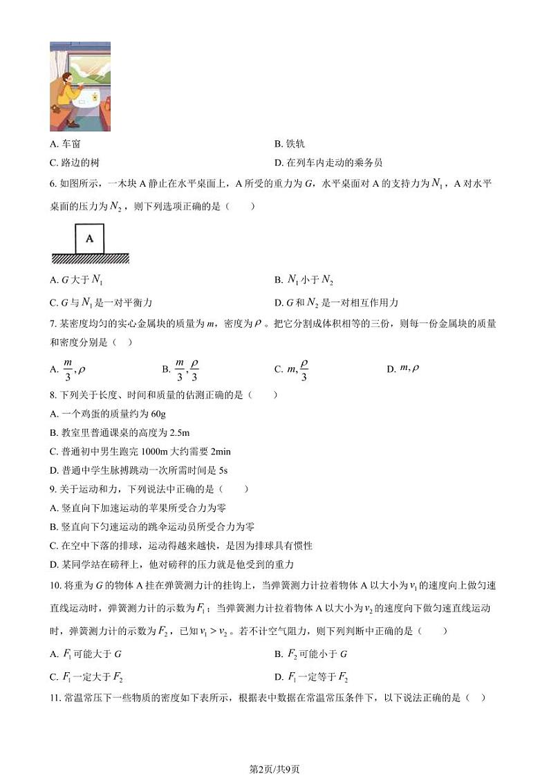 2024北京昌平初二(上)期末物理试卷及答案02