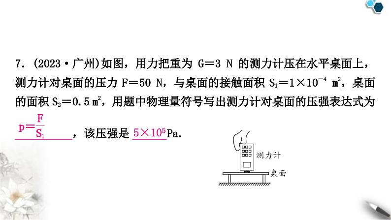 中考物理复习力学第9讲压强第1课时固体压强课件第7页