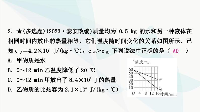 中考物理复习题型突破二坐标图象题课件第3页