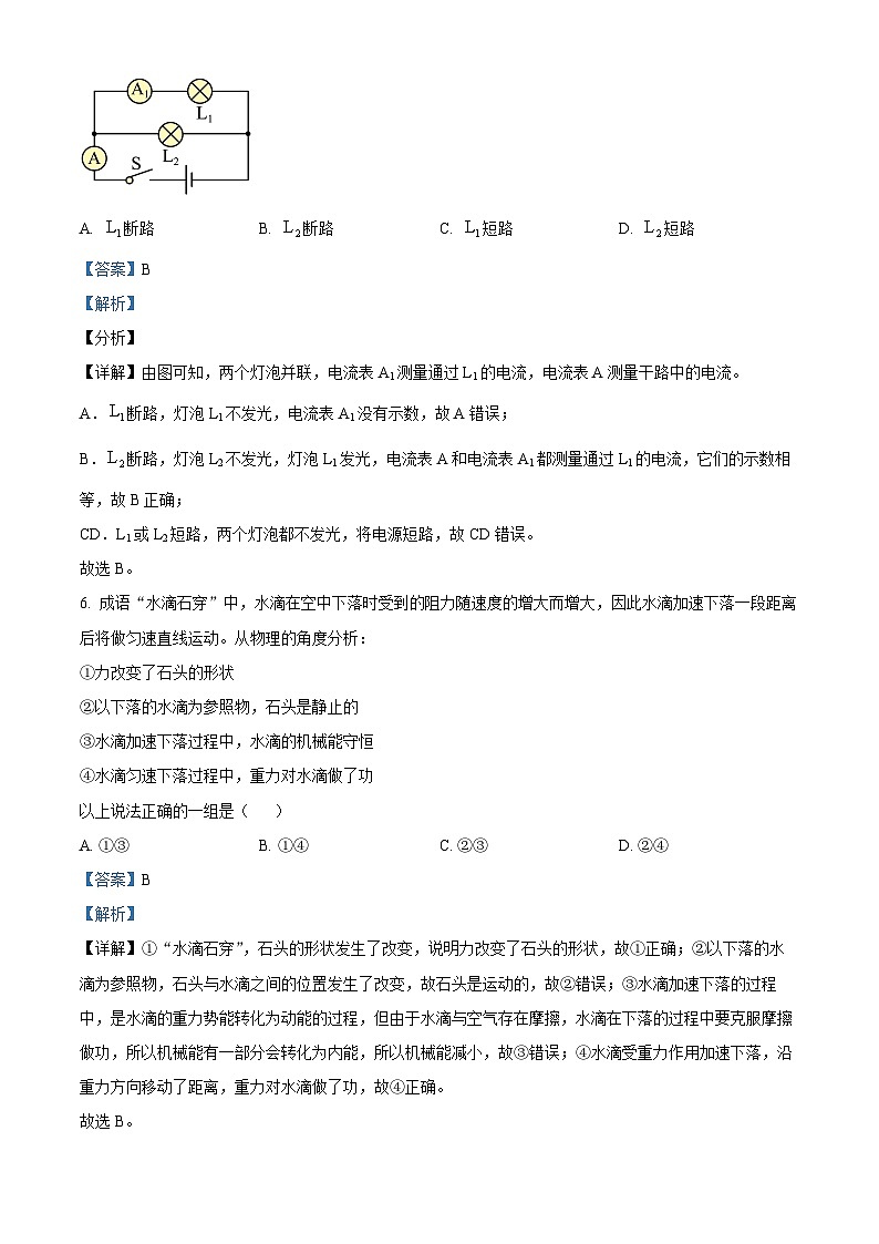 2023年吉林省白城市大安市乐胜乡中学校中考五模物理试题（解析版）03