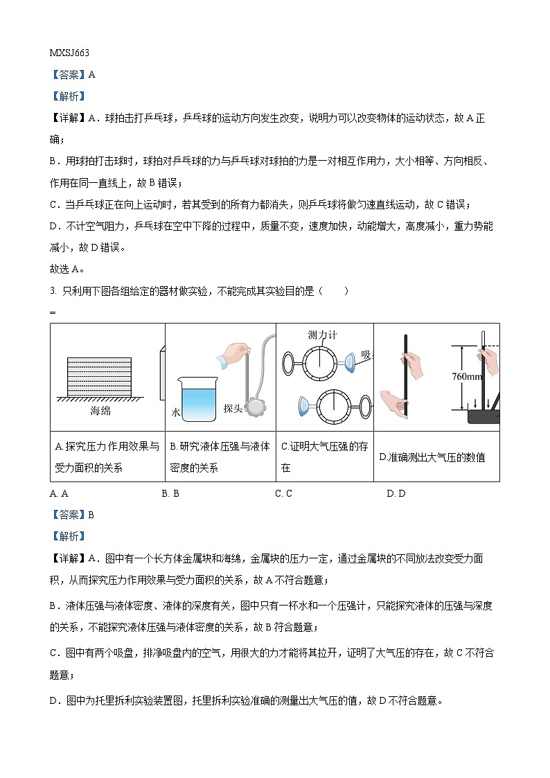 山东省德州市庆云县2022-2023学年八年级下学期期末物理试题（解析版）第2页