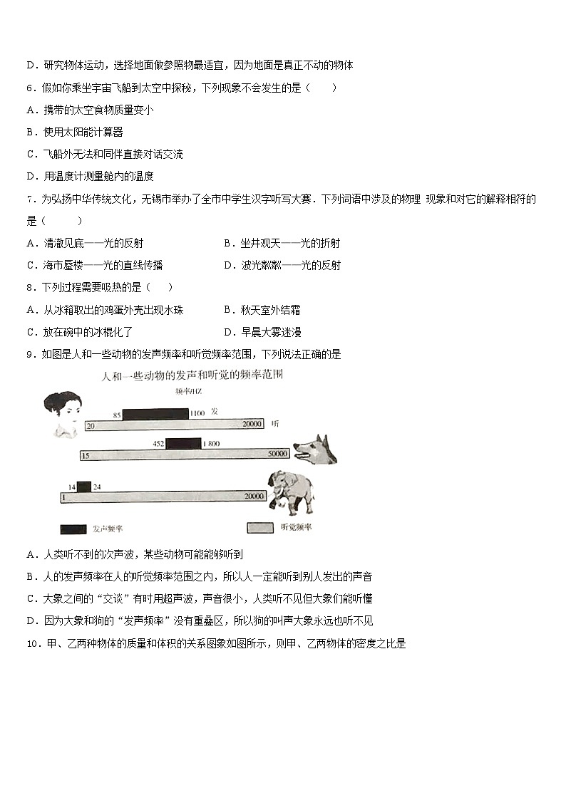 湖北省恩施州2023-2024学年物理八上期末经典模拟试题含答案02