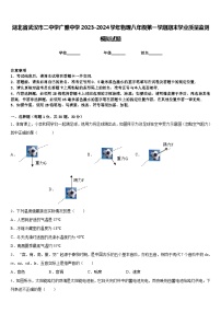 湖北省武汉市二中学广雅中学2023-2024学年物理八年级第一学期期末学业质量监测模拟试题含答案