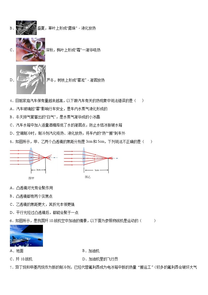 湖北省咸宁市三校2023-2024学年物理八年级第一学期期末经典试题含答案02