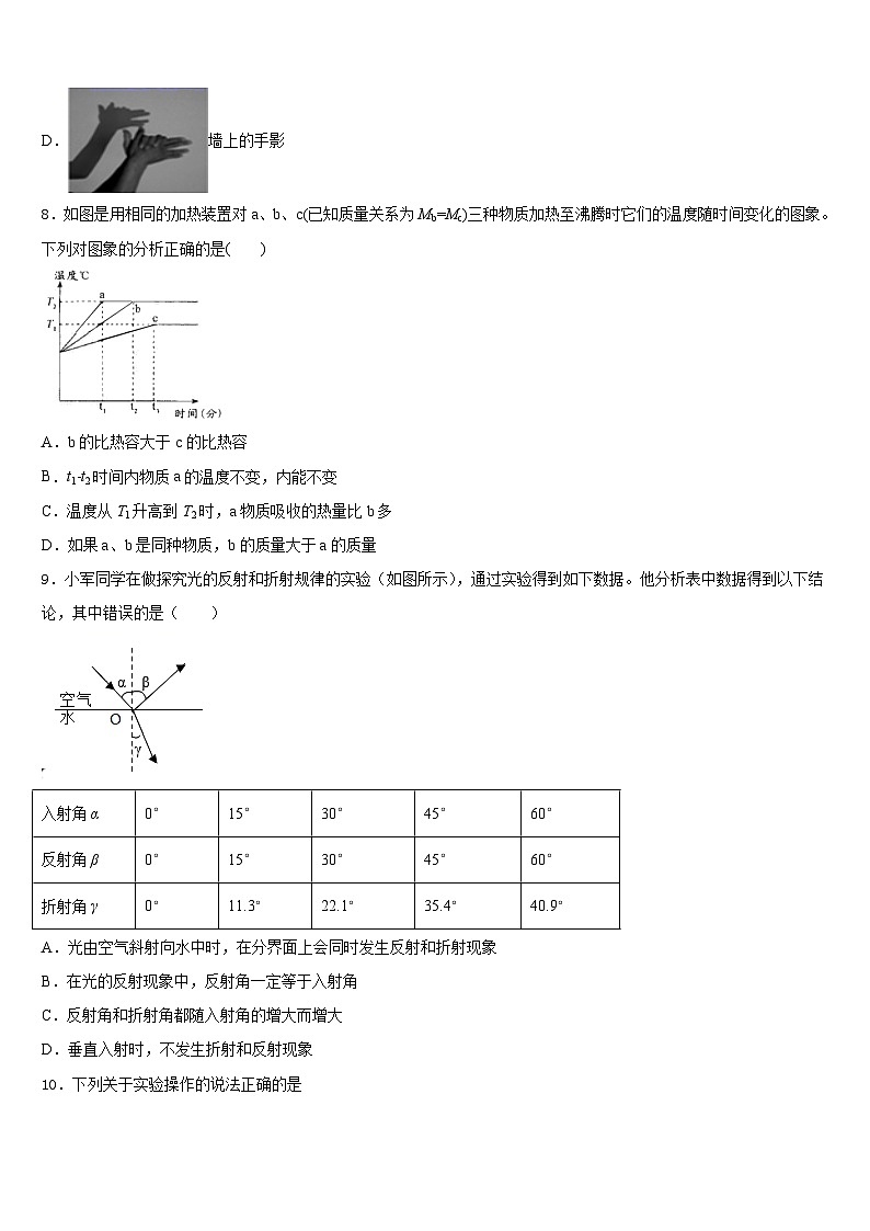 湖北省武汉市新洲区2023-2024学年八上物理期末综合测试试题含答案03