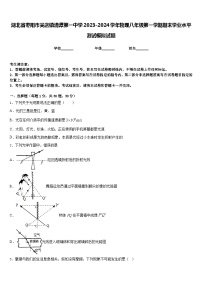 湖北省枣阳市吴店镇清潭第一中学2023-2024学年物理八年级第一学期期末学业水平测试模拟试题含答案