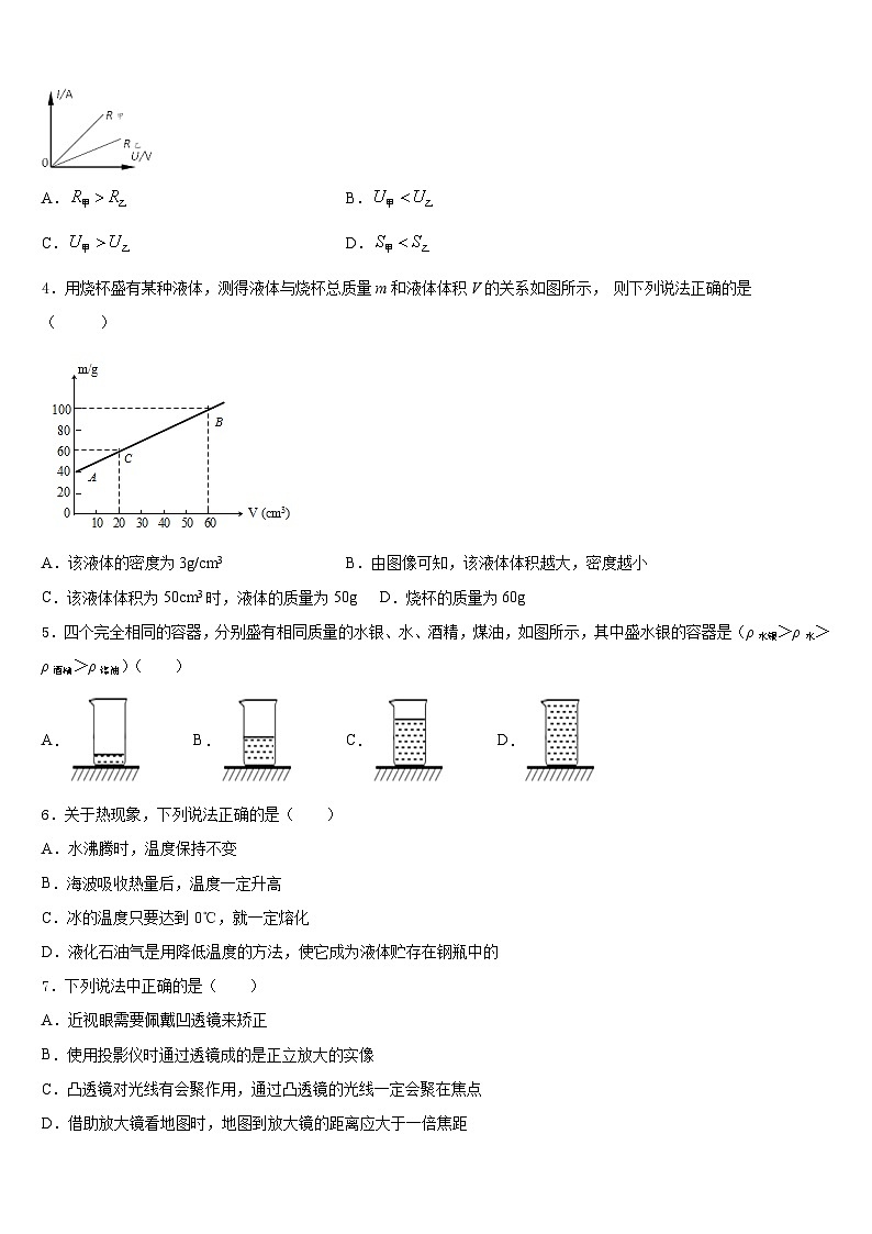 湖北省武汉市江岸区武汉七一华源中学2023-2024学年八上物理期末复习检测试题含答案第2页