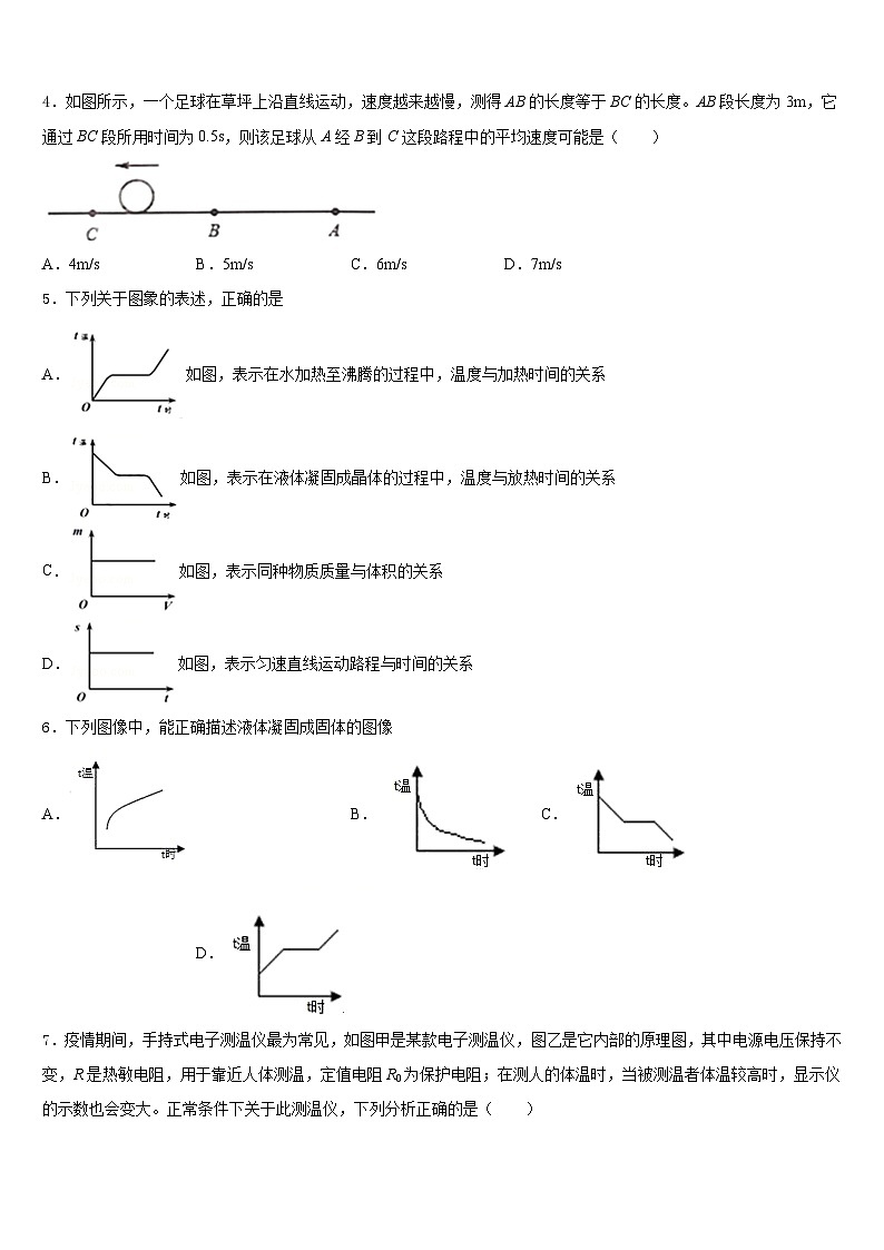 湖北省黄冈市红安县2023-2024学年八年级物理第一学期期末质量跟踪监视模拟试题含答案02