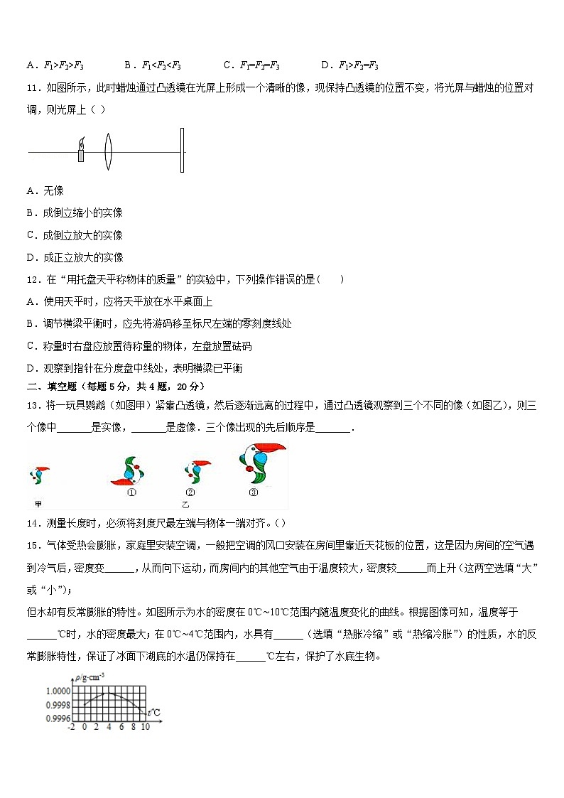 湖北省黄冈市黄梅实验中学2023-2024学年八年级物理第一学期期末质量跟踪监视试题含答案03