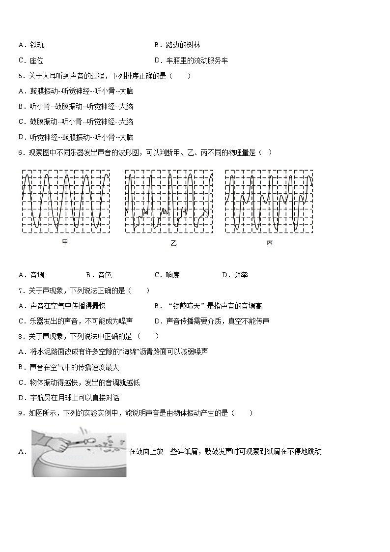 湖南省株洲市荷塘区2023-2024学年物理八年级第一学期期末达标检测模拟试题含答案第2页