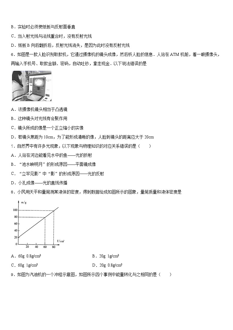 湖南省永州市2023-2024学年八年级物理第一学期期末学业质量监测试题含答案第2页