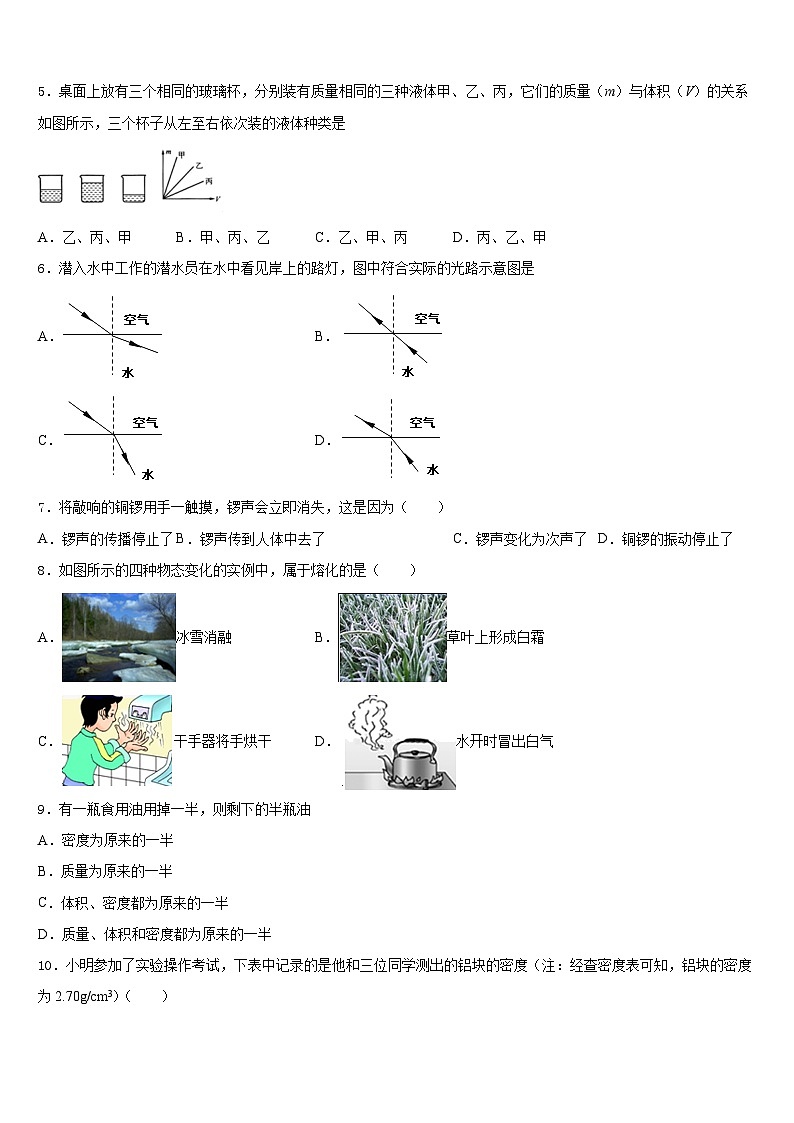 湖南省娄底娄星区四校联考2023-2024学年物理八上期末经典试题含答案第2页