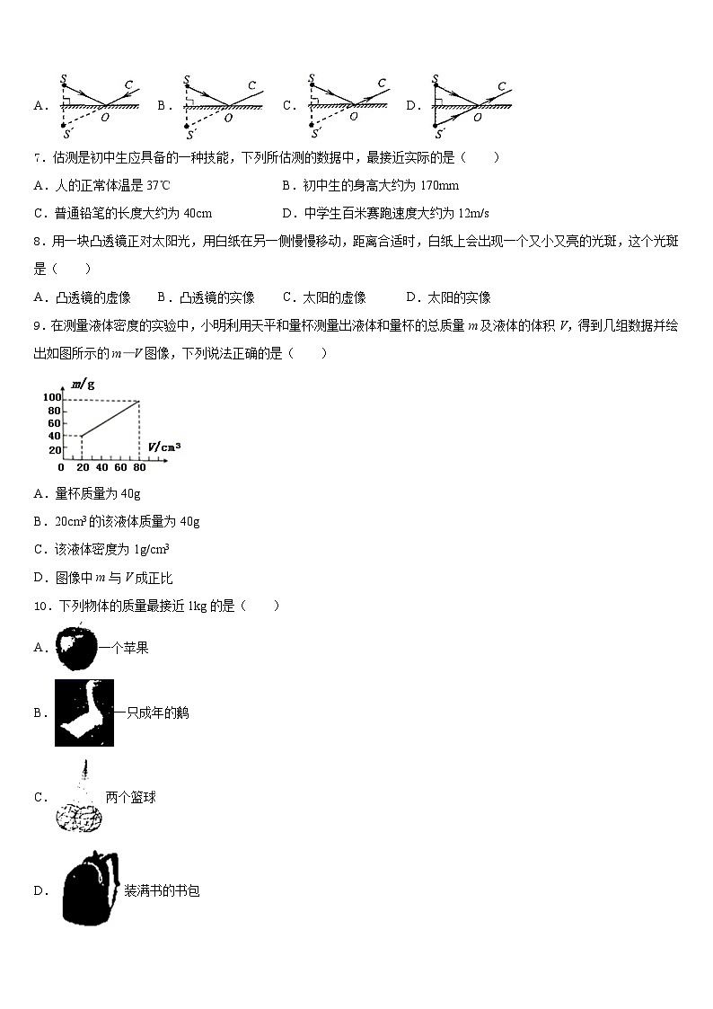 湖南省浏阳市浏阳河中学2023-2024学年物理八上期末复习检测模拟试题含答案03