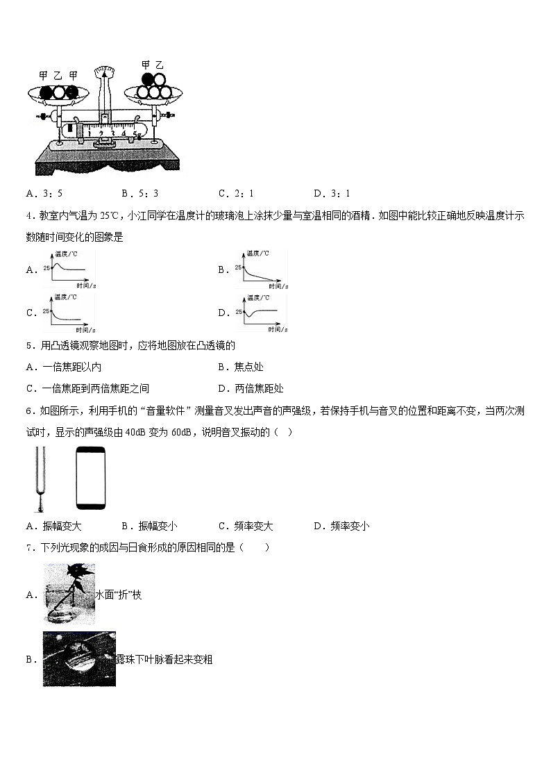 湖南省邵阳市2023-2024学年物理八年级第一学期期末质量检测试题含答案第2页