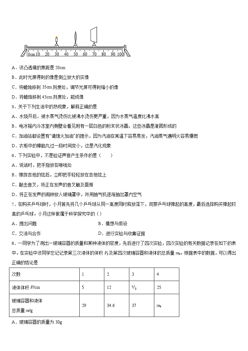 湖南省长沙五中学2023-2024学年物理八上期末复习检测模拟试题含答案第2页