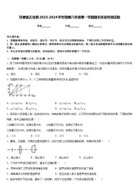 甘肃省古浪县2023-2024学年物理八年级第一学期期末质量检测试题含答案