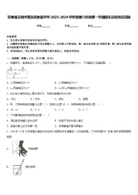 甘肃省庆阳市陇东院附属中学2023-2024学年物理八年级第一学期期末达标测试试题含答案