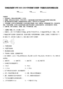 甘肃省武威第八中学2023-2024学年物理八年级第一学期期末达标检测模拟试题含答案