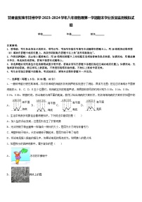 甘肃省张掖市甘州中学2023-2024学年八年级物理第一学期期末学业质量监测模拟试题含答案