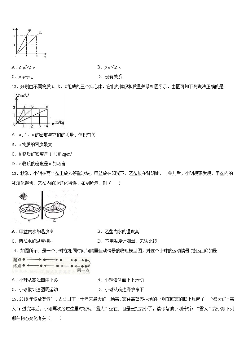 湛江市重点中学2023-2024学年物理八年级第一学期期末达标检测试题含答案第3页