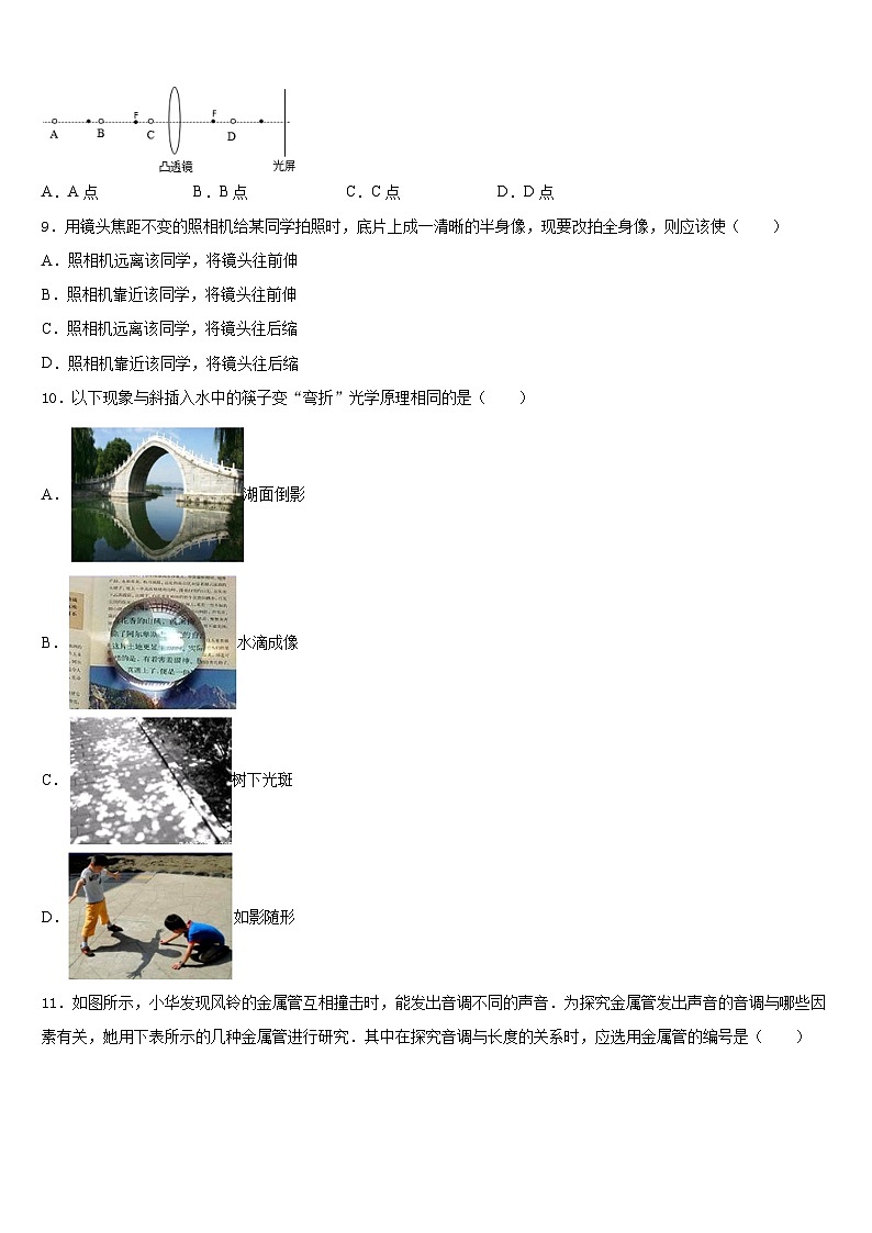 湖南长沙青竹湖2023-2024学年物理八上期末调研试题含答案第3页