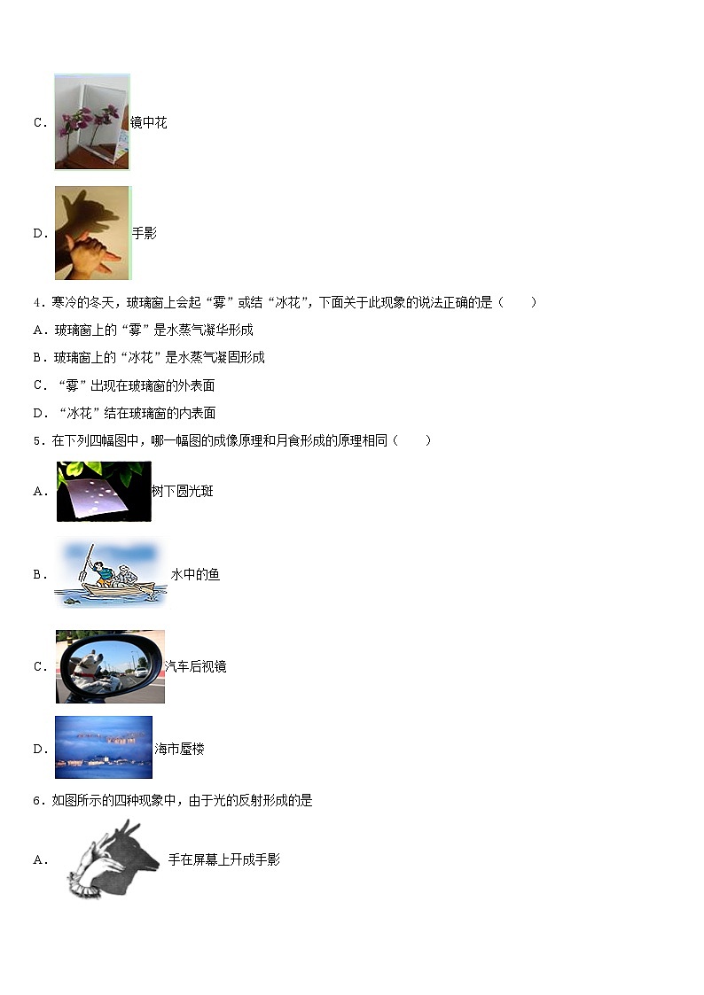 湖南省长沙市芙蓉区第十六中学2023-2024学年物理八年级第一学期期末学业水平测试试题含答案02