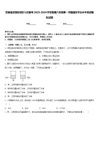 甘肃省定西安定区七校联考2023-2024学年物理八年级第一学期期末学业水平测试模拟试题含答案